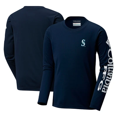Youth Columbia Navy Seattle Mariners Terminal Tackle Long Sleeve T-Shirt
