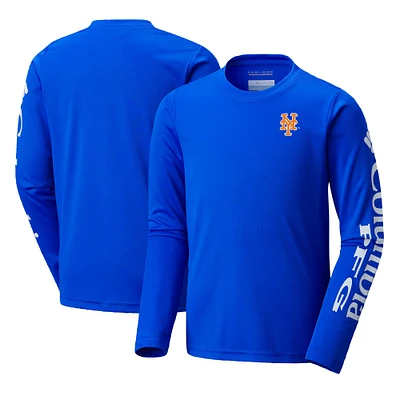 Youth Columbia Royal New York Mets Terminal Tackle Long Sleeve T-Shirt