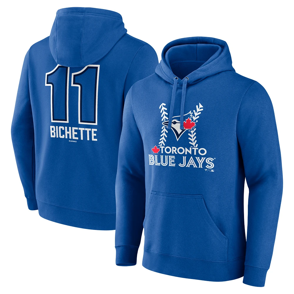 Men's Bo Bichette Royal Toronto Blue Jays Name & Number Fastball Pullover Hoodie