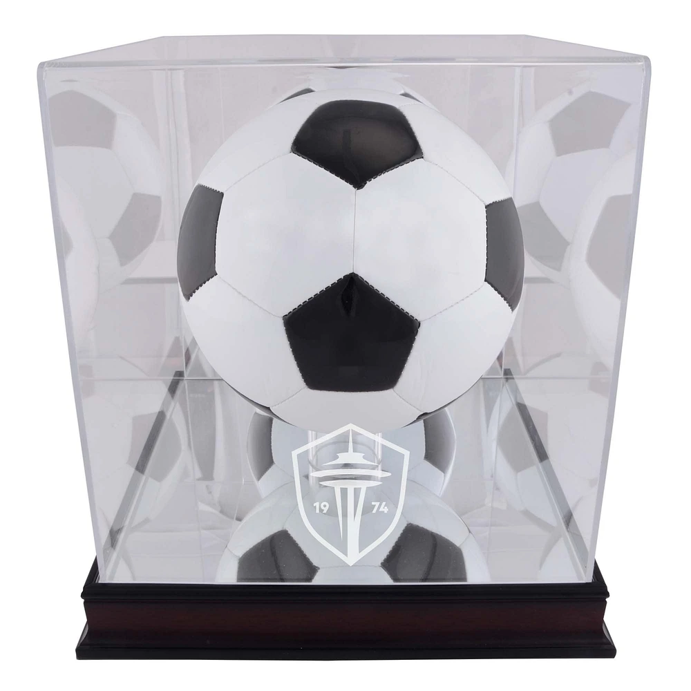 Seattle Sounders FC Mahogany Team Logo Soccer Ball Display Case
