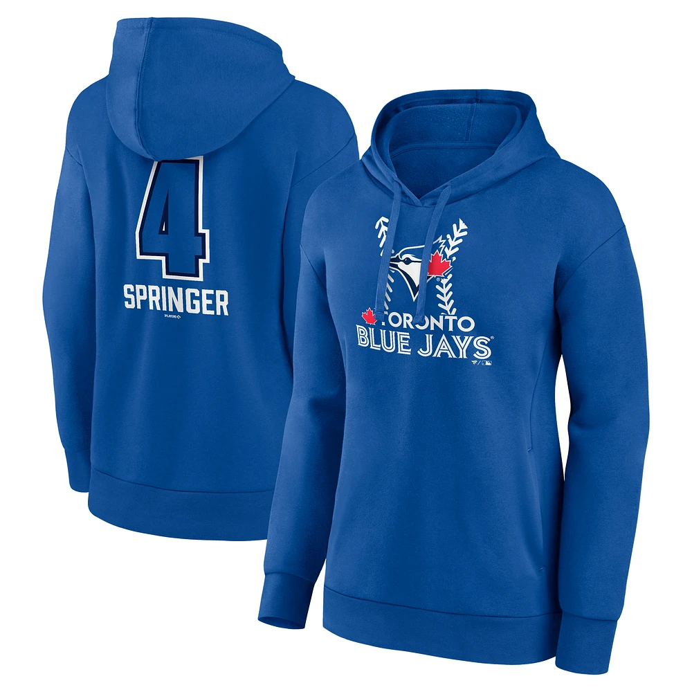 Women's George Springer Royal Toronto Blue Jays Name & Number Fastball Pullover Hoodie