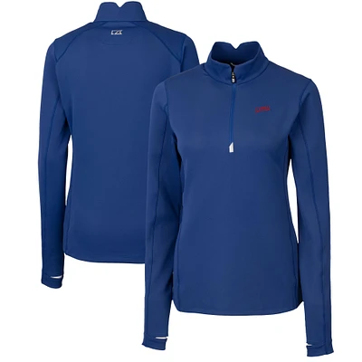Women's Cutter & Buck Royal SMU Mustangs Vault DryTec Traverse Stretch Quarter-Zip Top