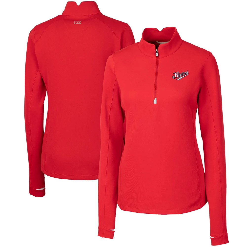 Women's Cutter & Buck Dayton Flyers Vault DryTec Traverse Stretch Quarter-Zip Top