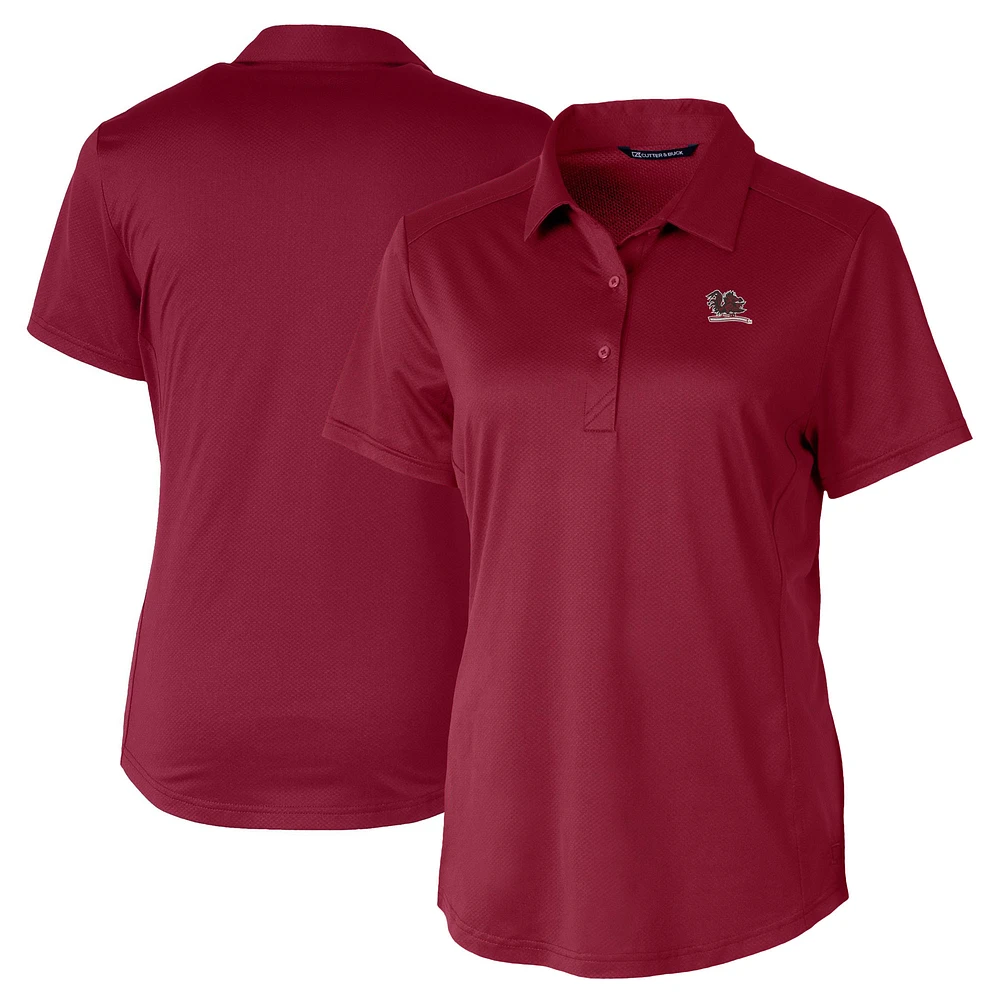 Women's Cutter & Buck Garnet South Carolina Gamecocks Vault DryTec Prospect Textured Stretch Polo