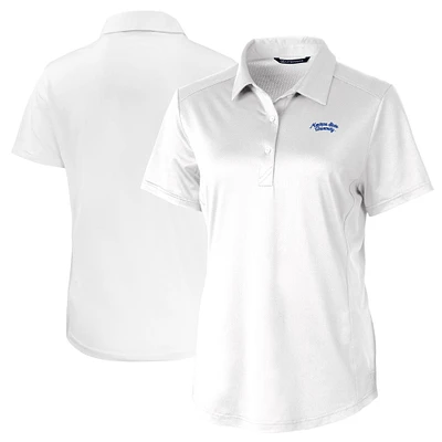 Women's Cutter & Buck White Montana State Bobcats Vault DryTec Prospect Textured Stretch Polo