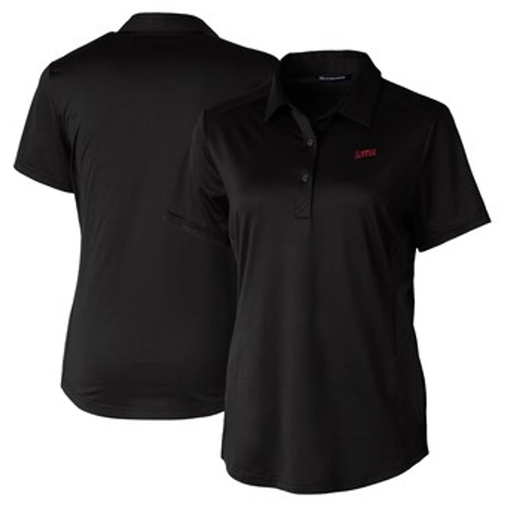 Women's Cutter & Buck Black SMU Mustangs Vault DryTec Prospect Textured Stretch Polo