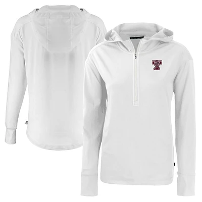 Women's Cutter & Buck White Texas A&M Aggies Vault Daybreak Eco Recycled Half-Zip Hoodie