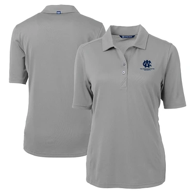 Women's Cutter & Buck Gray George Washington University Vault DryTec Virtue Eco Pique Recycled Polo