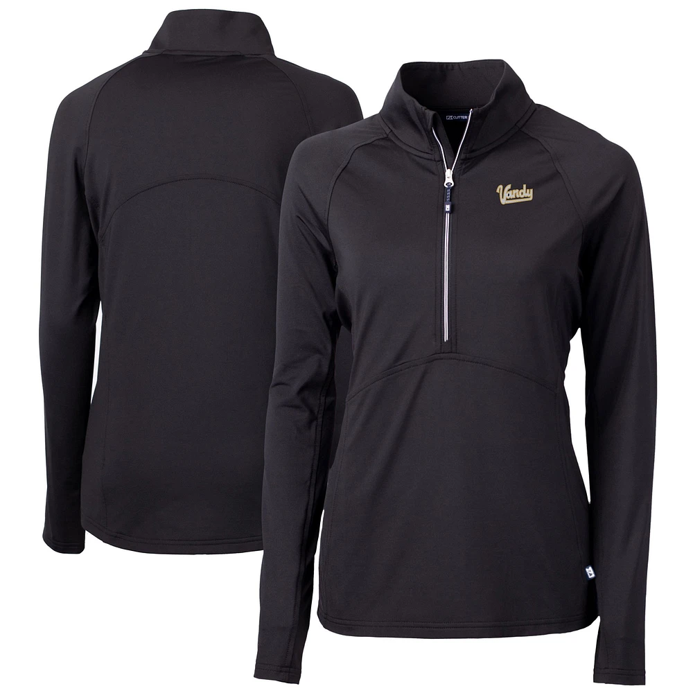 Women's Cutter & Buck Vanderbilt Commodores Vault DryTec Adapt Eco Knit Stretch Recycled Raglan Half-Zip Top