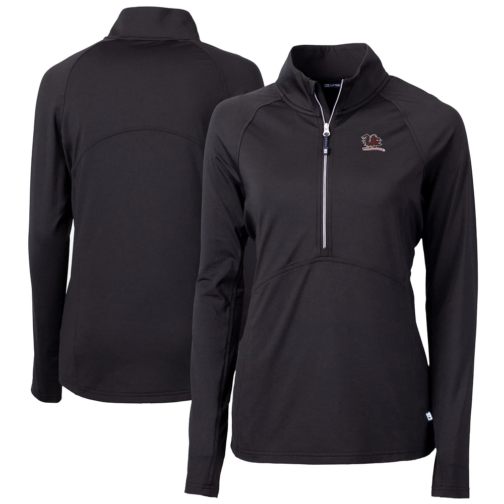 Women's Cutter & Buck South Carolina Gamecocks Vault DryTec Adapt Eco Knit Stretch Recycled Raglan Half-Zip Top