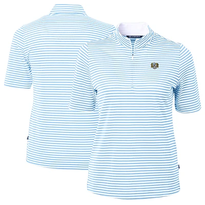 Women's Cutter & Buck Carolina Blue North Tar Heels Vault DryTec Virtue Eco Pique Stripe Recycled Top