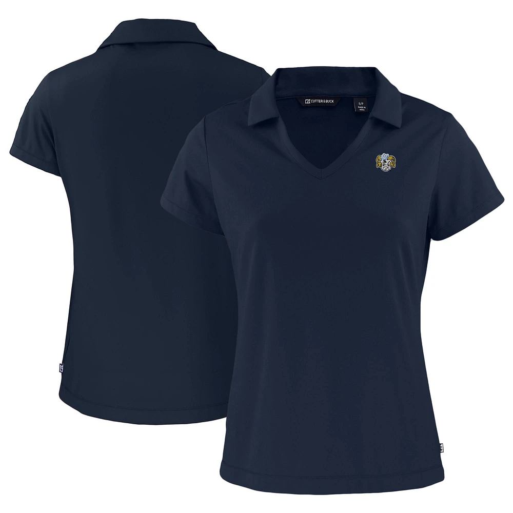 Women's Cutter & Buck Navy North Carolina Tar Heels Vault Daybreak Eco Recycled V-Neck Polo