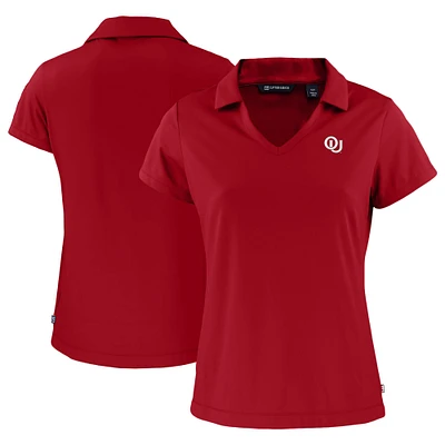 Women's Cutter & Buck Crimson Oklahoma Sooners Vault Daybreak Eco Recycled V-Neck Polo