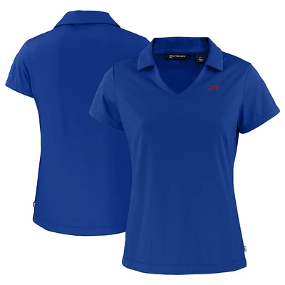 Women's Cutter & Buck Royal SMU Mustangs Vault Daybreak Eco Recycled V-Neck Polo