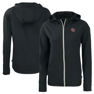 Women's Cutter & Buck Black Oklahoma Sooners Vault Daybreak Eco Recycled Full-Zip Hoodie