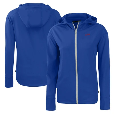Women's Cutter & Buck Royal SMU Mustangs Vault Daybreak Eco Recycled Full-Zip Hoodie