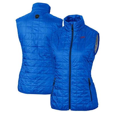 Women's Cutter & Buck Royal SMU Mustangs Vault Rainier PrimaLoft Eco Insulated Full-Zip Puffer Vest