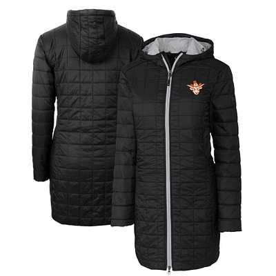 Women's Cutter & Buck Black Texas Longhorns Vault Rainier Primaloft Eco Insulated Hooded Long Coat