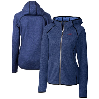 Women's Cutter & Buck Heather Royal SMU Mustangs Vault Mainsail Full-Zip Hooded Jacket
