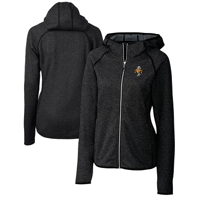 Women's Cutter & Buck Heather Charcoal Tennessee Volunteers Vault Mainsail Full-Zip Hooded Jacket