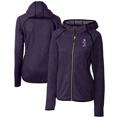 Women's Cutter & Buck Heather Purple Kansas State Wildcats Vault Mainsail Full-Zip Hooded Jacket