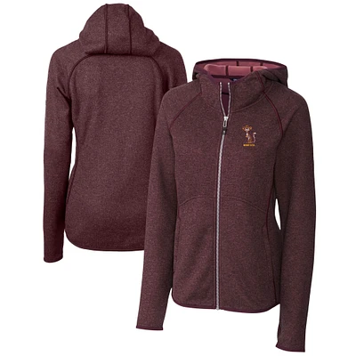 Women's Cutter & Buck Heather Maroon Minnesota Golden Gophers Vault Mainsail Full-Zip Hooded Jacket