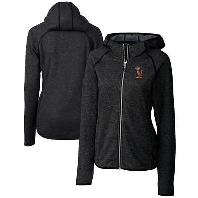 Women's Cutter & Buck Heather Charcoal Minnesota Golden Gophers Vault Mainsail Full-Zip Hooded Jacket