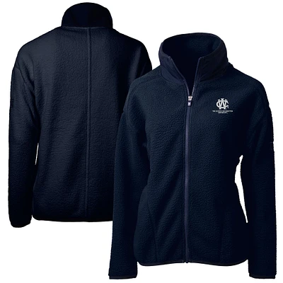 Women's Cutter & Buck Navy George Washington University Cascade Eco Sherpa Full-Zip Fleece Jacket
