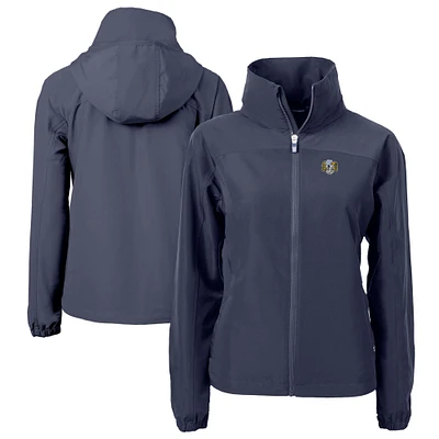 Women's Cutter & Buck Navy North Carolina Tar Heels Vault Charter Eco Recycled Full-Zip Jacket