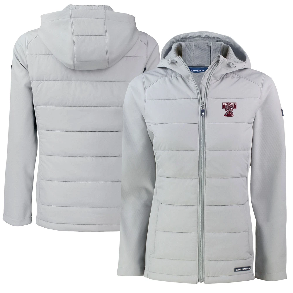 Women's Cutter & Buck Texas A&M Aggies Vault Evoke Hybrid Eco Softshell Recycled Full-Zip Hooded Jacket