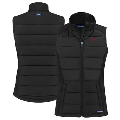 Women's Cutter & Buck SMU Mustangs Vault Evoke Hybrid Eco Softshell Recycled Full-Zip Vest