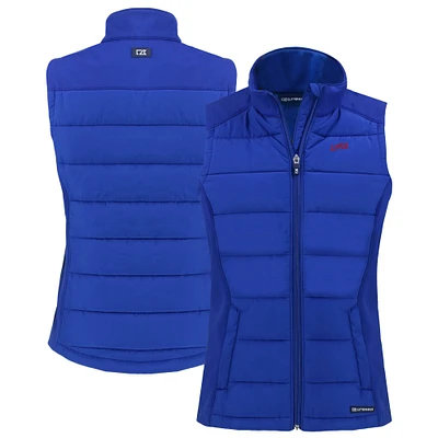 Women's Cutter & Buck Royal SMU Mustangs Vault Evoke Hybrid Eco Softshell Recycled Full-Zip Vest