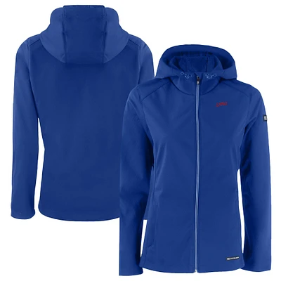 Women's Cutter & Buck Royal SMU Mustangs Evoke Eco Softshell Recycled Full-Zip Hooded Jacket