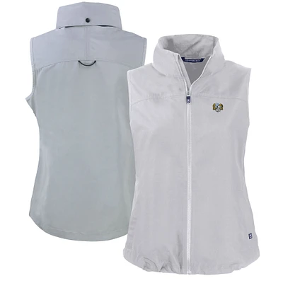 Women's Cutter & Buck Gray North Carolina Tar Heels Vault Charter Eco Recycled Full-Zip Vest