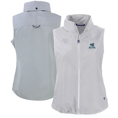 Women's Cutter & Buck Gray Citadel Bulldogs Vault Charter Eco Recycled Full-Zip Vest