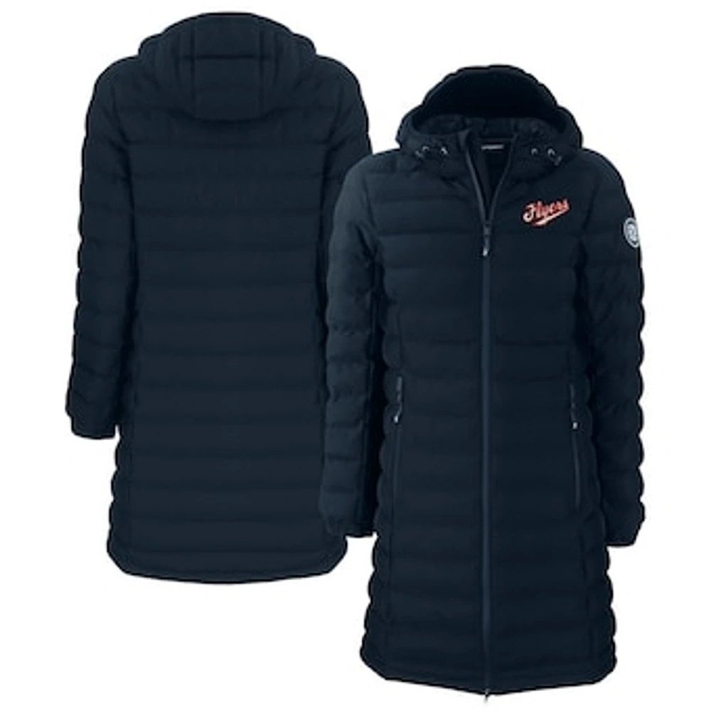 Women's Cutter & Buck Navy Dayton Flyers Vault Mission Ridge Repreve Eco Insulated Long Puffer Jacket