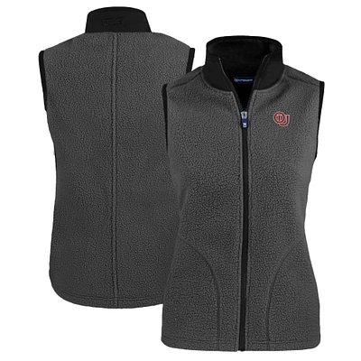Women's Cutter & Buck Gray Oklahoma Sooners Vault Cascade Eco Sherpa Fleece Vest