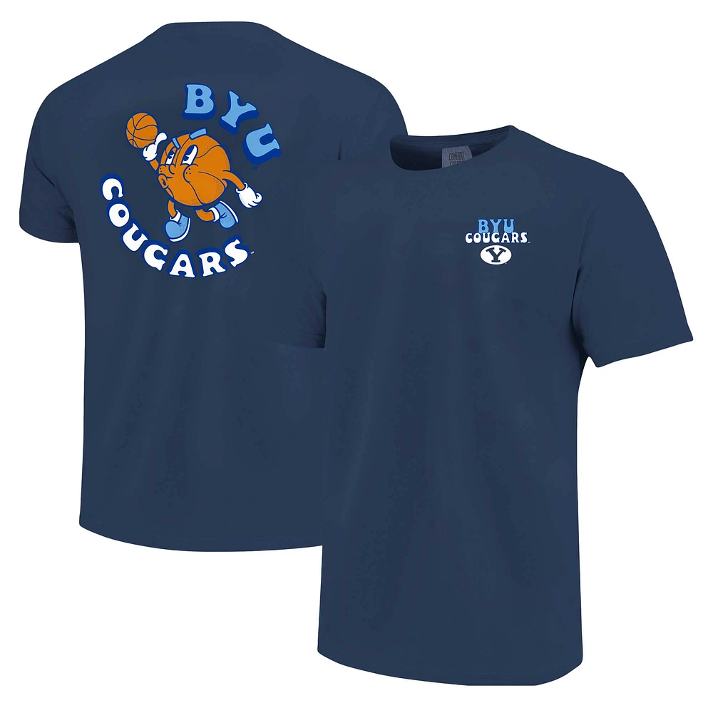 Youth Navy BYU Cougars Comfort Colors Basketball T-Shirt