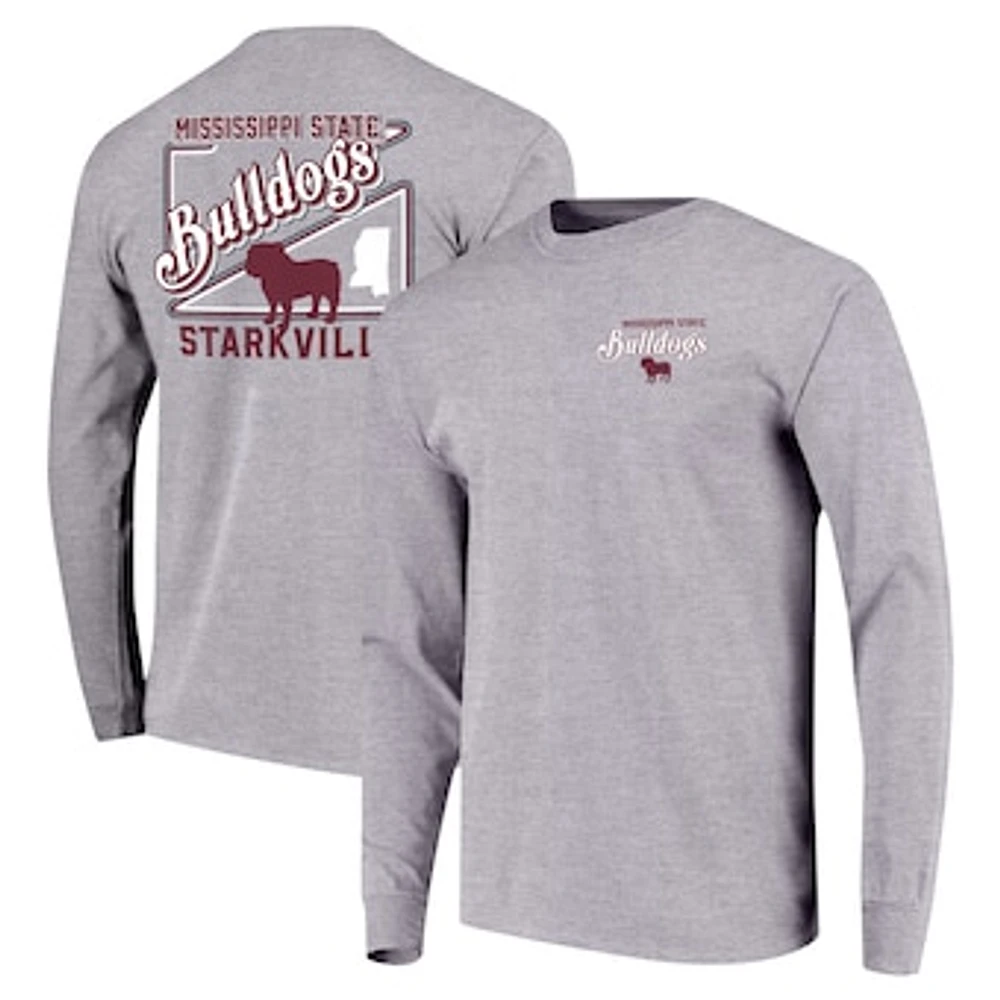 Youth Gray Mississippi State Bulldogs Retro Script Long Sleeve T-Shirt