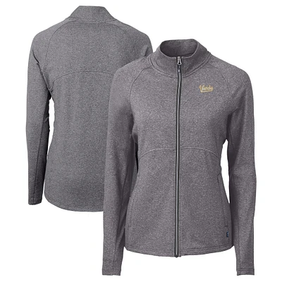 Women's Cutter & Buck Heather Vanderbilt Commodores Vault Adapt Eco Knit Recycled Full-Zip Jacket