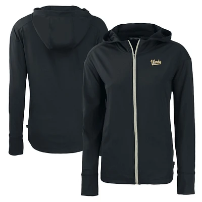 Women's Cutter & Buck Black Vanderbilt Commodores Vault Daybreak Eco Recycled Full-Zip Hoodie