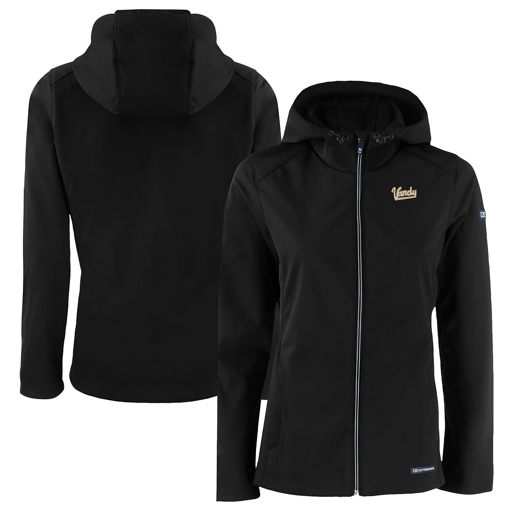 Women's Cutter & Buck Vanderbilt Commodores Vault Evoke Eco Softshell Recycled Full-Zip Hooded Jacket