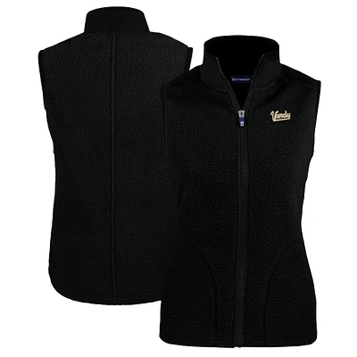 Women's Cutter & Buck Black Vanderbilt Commodores Vault Cascade Eco Sherpa Fleece Vest