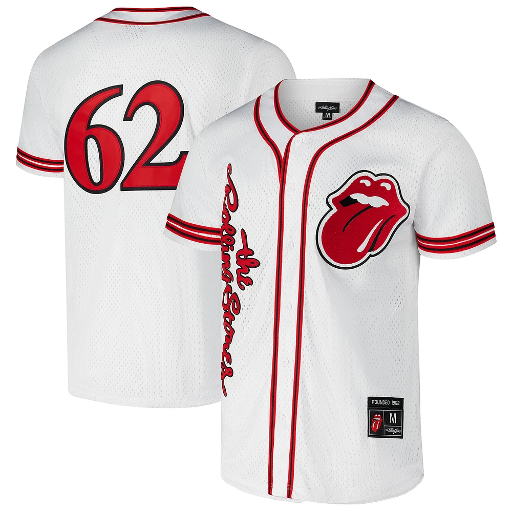 Men's White Rolling Stones Baseball Fashion Jersey