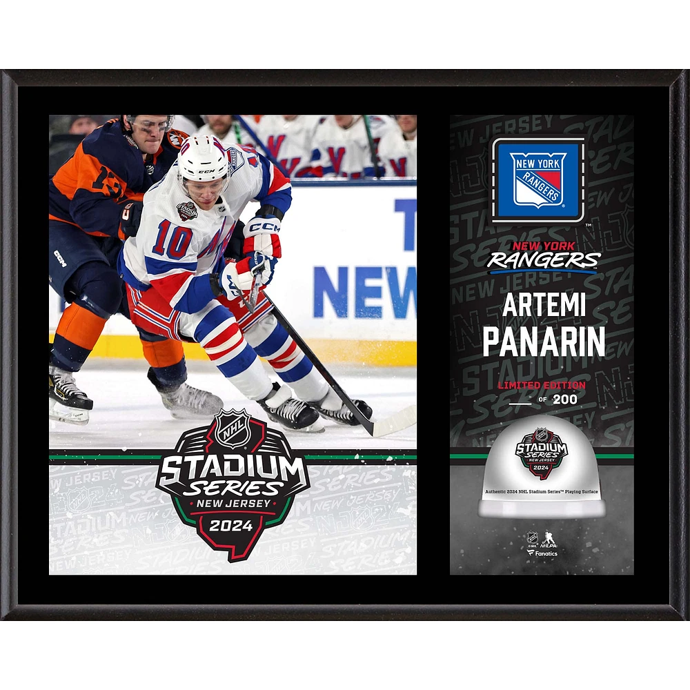 Artemi Panarin New York Rangers 12" x 15" 2024 NHL Stadium Series Sublimated Plaque with Game-Used Ice - Limited Edition of 200
