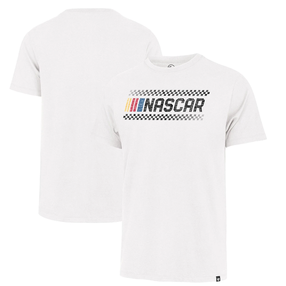 Men's '47 White NASCAR Checkered Prime Franklin T-Shirt