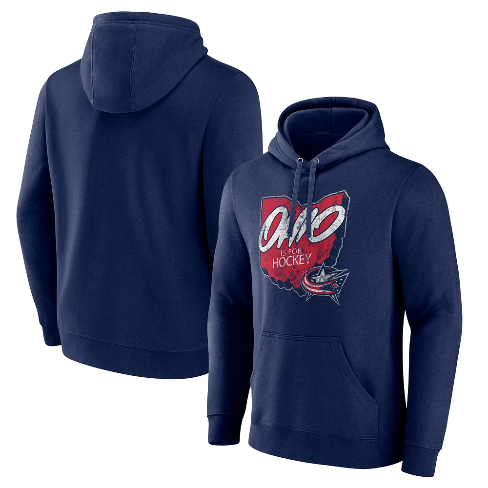 Men's Navy Columbus Blue Jackets Native Pullover Hoodie