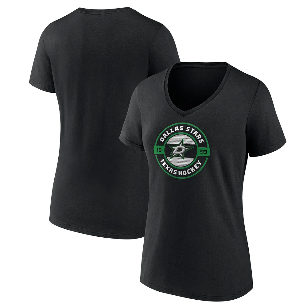 Women's Black Dallas Stars Native V-Neck T-Shirt