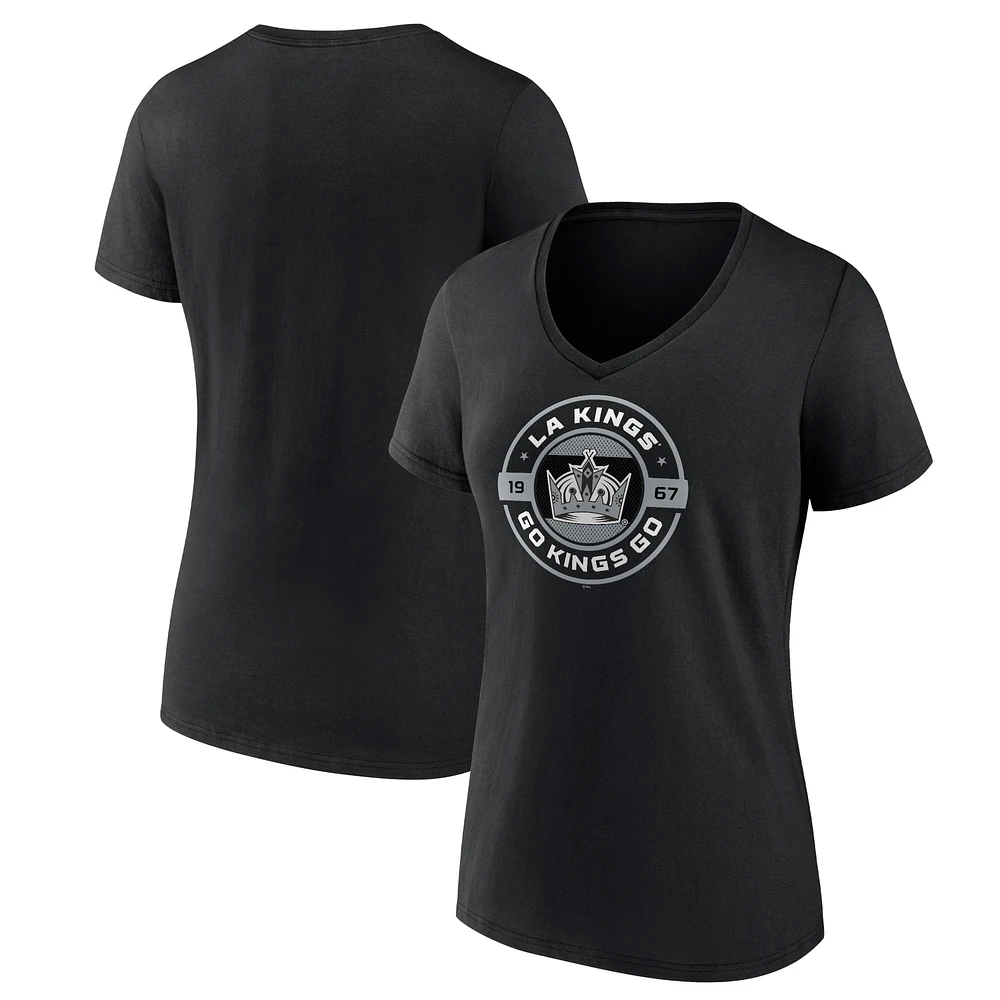 Women's Black Los Angeles Kings Native V-Neck T-Shirt