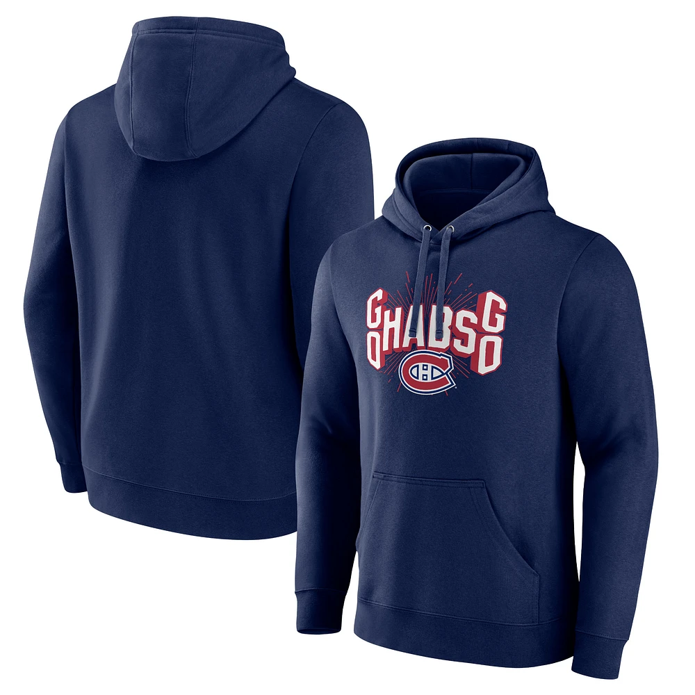 Men's Navy Montreal Canadiens Native Pullover Hoodie